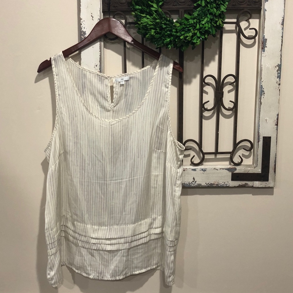 Gap Watercolor Pinstripe Top Sz XL